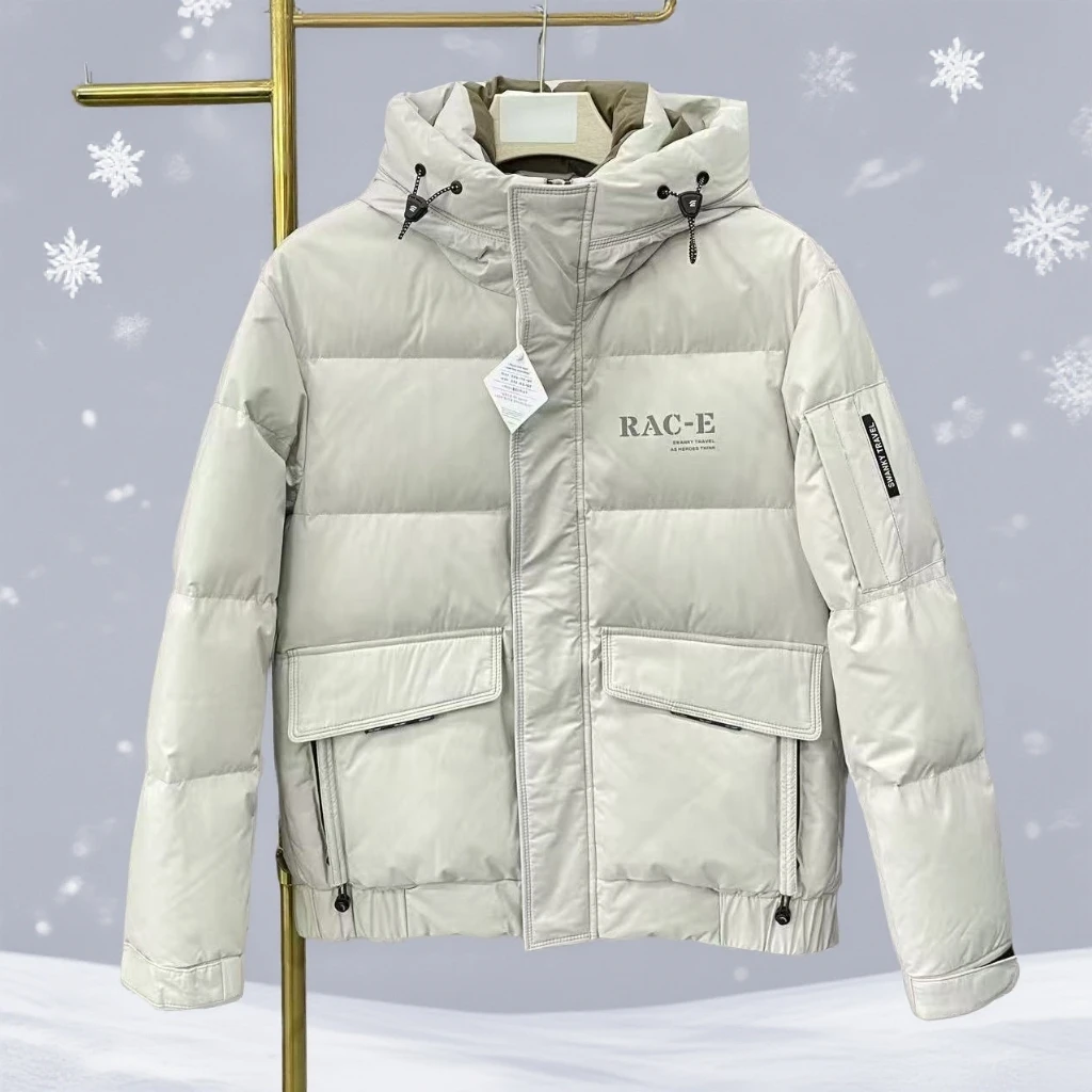 冬季男士90白鸭绒三防羽绒服H撤柜防寒休闲保暖加厚上衣外套男062