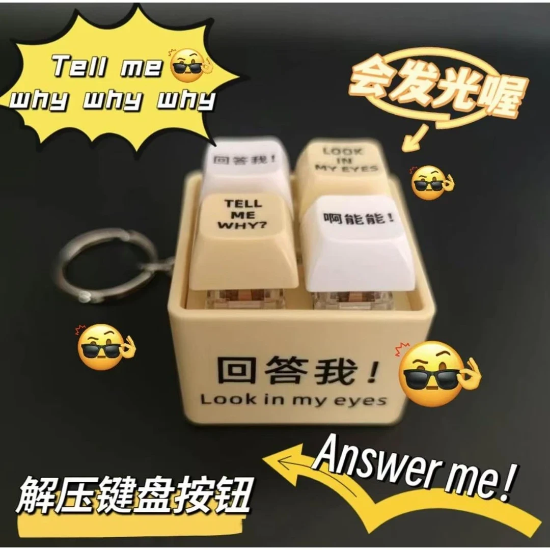 【大洋】回答我玩具语录发音发光钥匙扣解压按键玩具送朋友趣味挂件