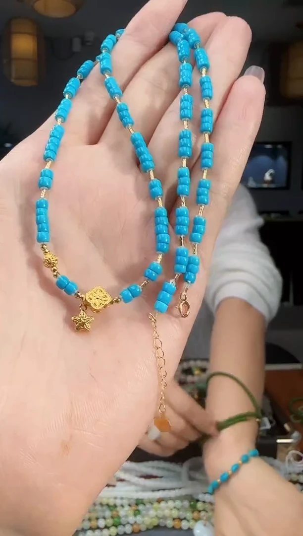 未镶嵌绿松石手链1