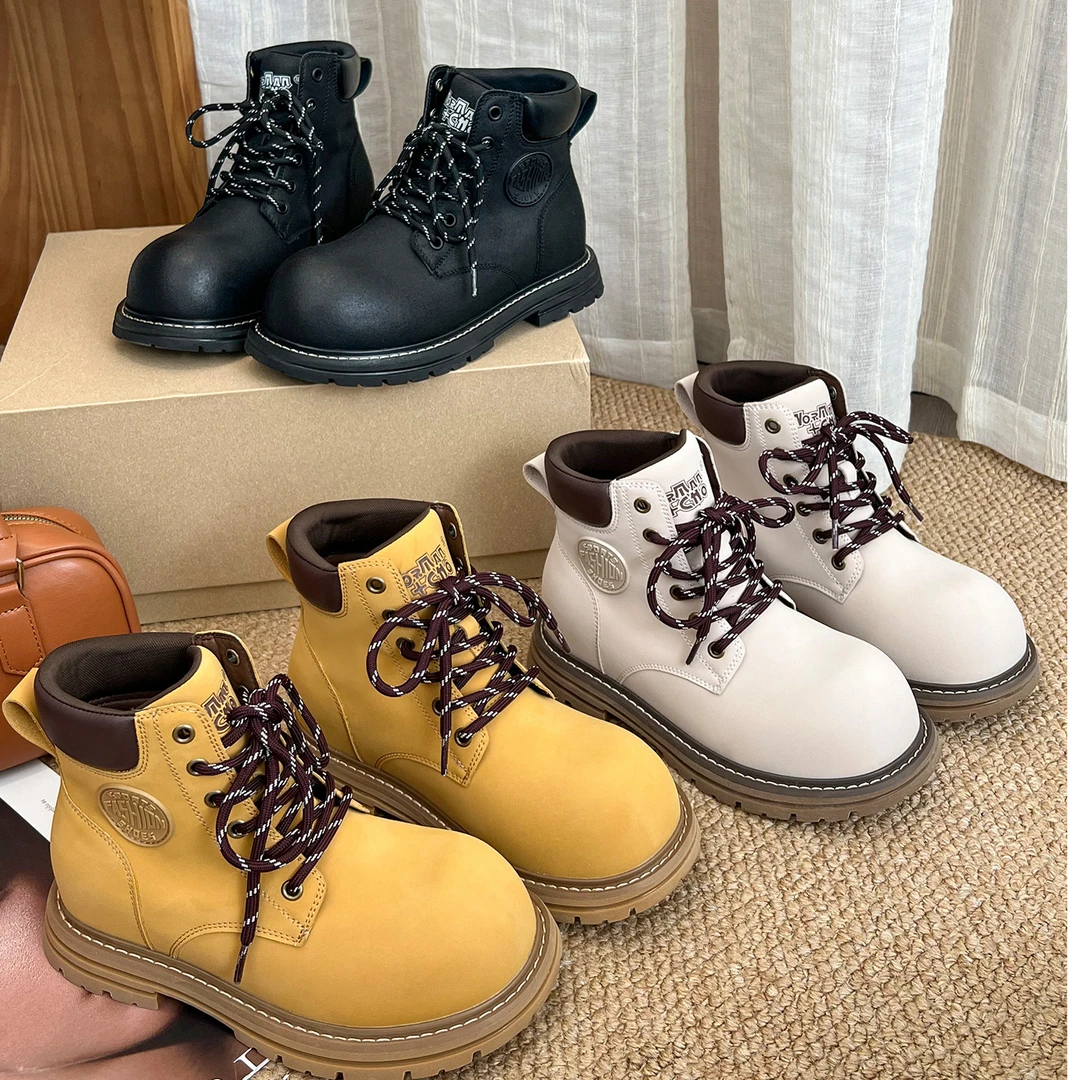 小个子5cm厚底增高复古马丁靴女2025年夏新款女靴短筒英伦风短靴