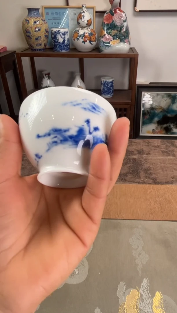 【闪购商品】景德镇文祥窑手工釉下彩单杯
