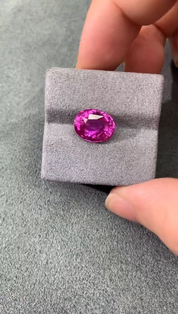 裸石彩色蓝宝石无烧粉色蓝宝石  5.09CT