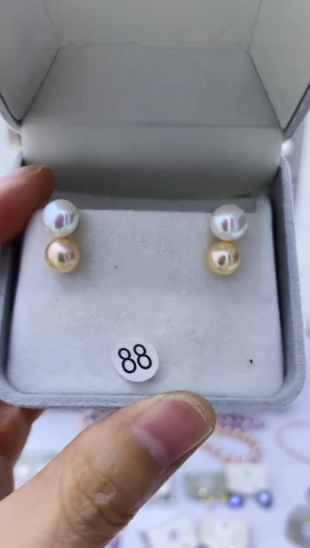 银S925镶嵌淡水珍珠耳饰88