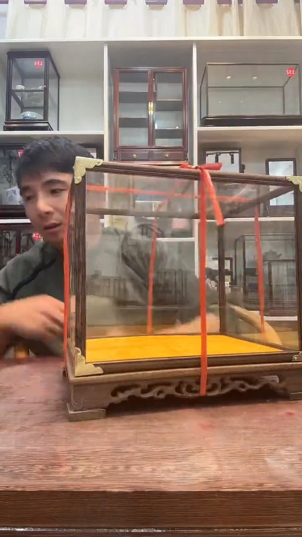 鸡翅木孤品玻璃罩487