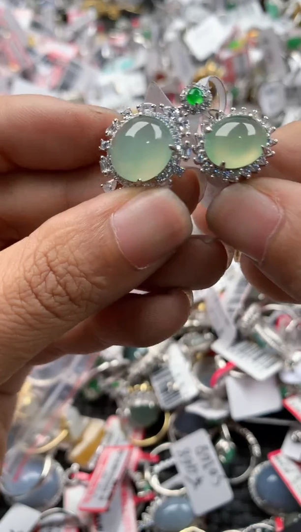 银S925镶嵌戒指翡翠15                1