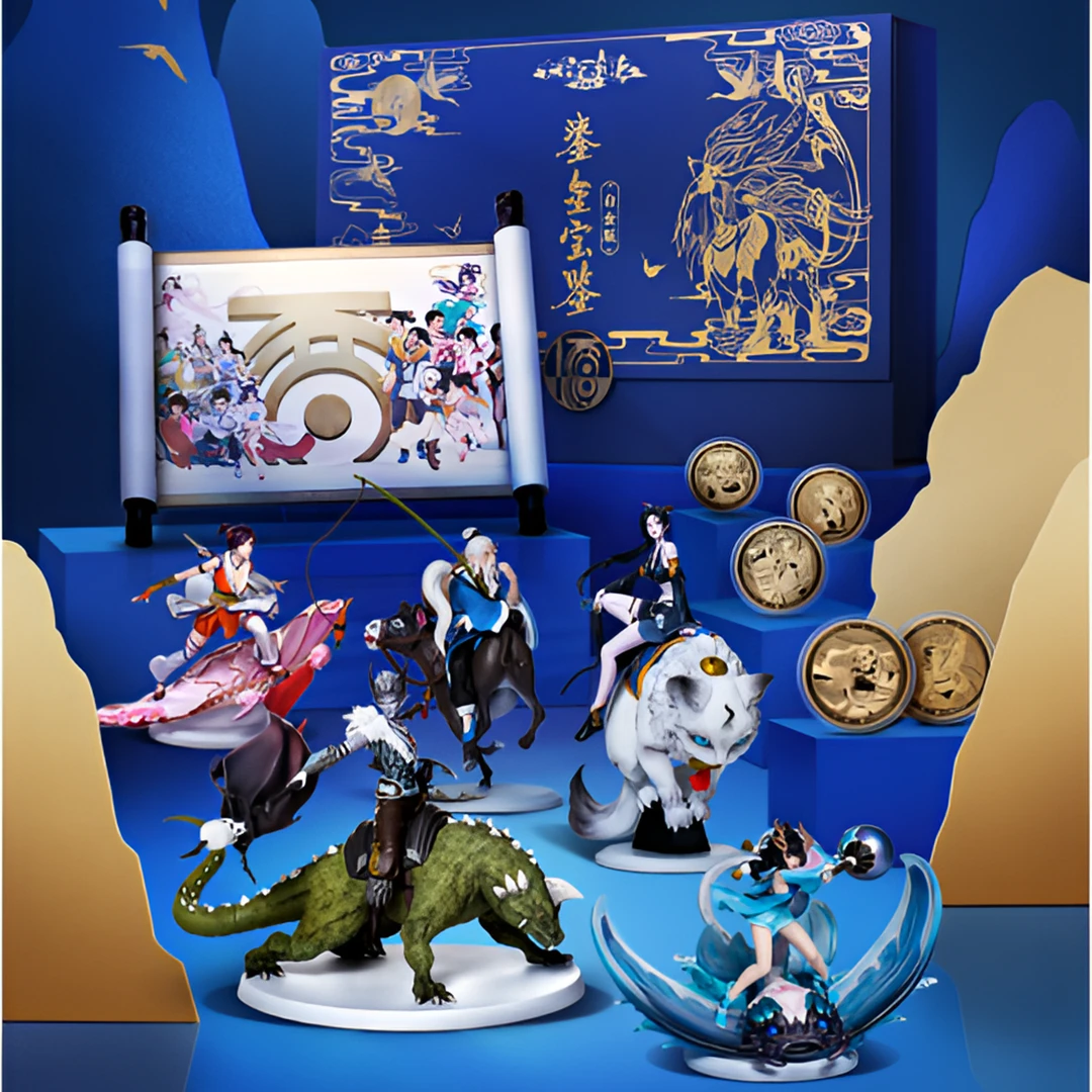 大话西游鎏金宝鉴实物礼盒原装正品角色手办神兽坐骑摆件礼品画册