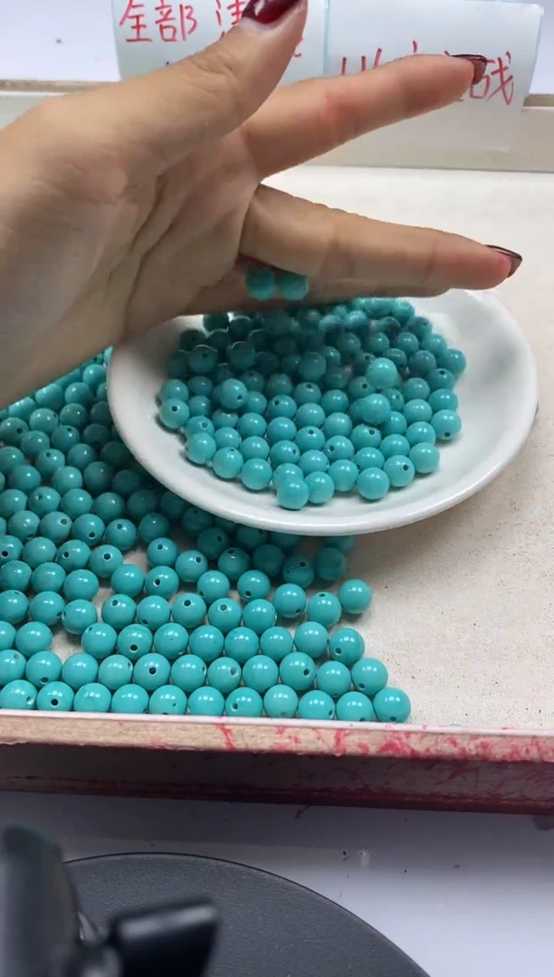 【闪购商品】玛瑙/玉髓颈饰未镶嵌w408原矿绿*松8mm*25颗