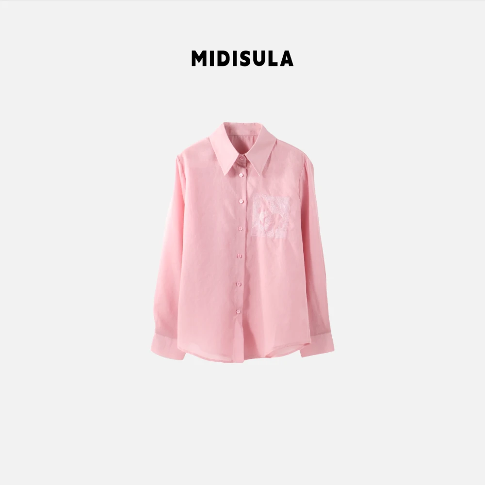 MDSL·新款时尚洋气轻奢简约百搭刺绣衬衫#1506