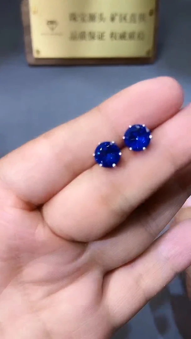 【闪购商品】蓝宝石耳饰银S925镶嵌354