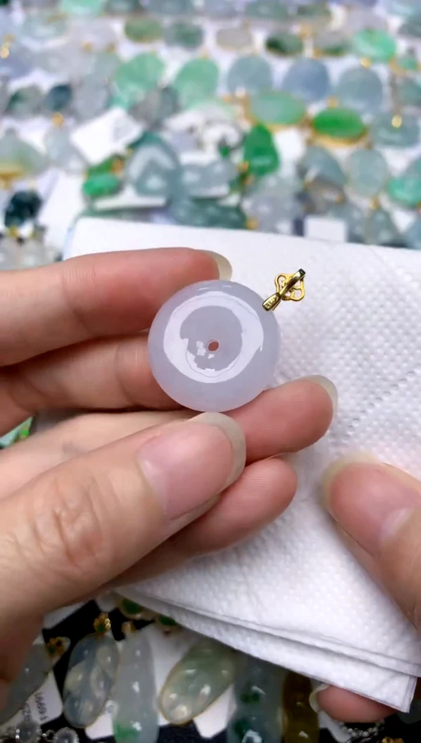 颈饰银S925镶嵌翡翠天然A货翡翠