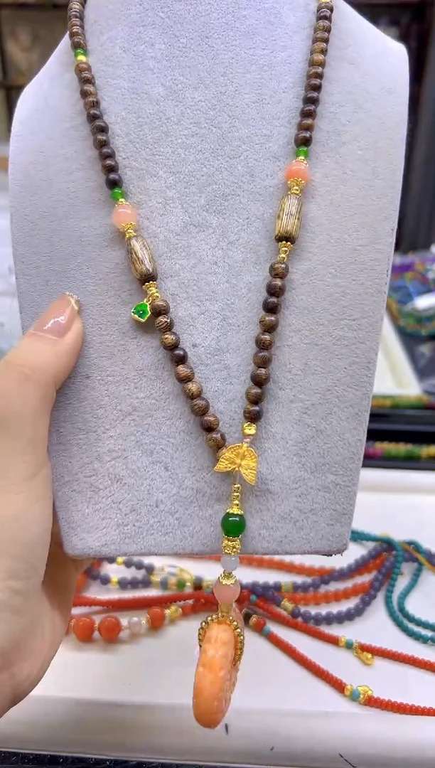 玛瑙/玉髓毛衣链未镶嵌DIY款M596