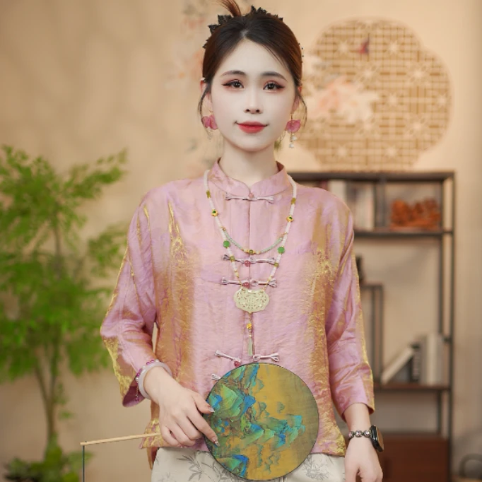 【浮光跃金】夏季防晒新款国风上衣宽松优雅中式