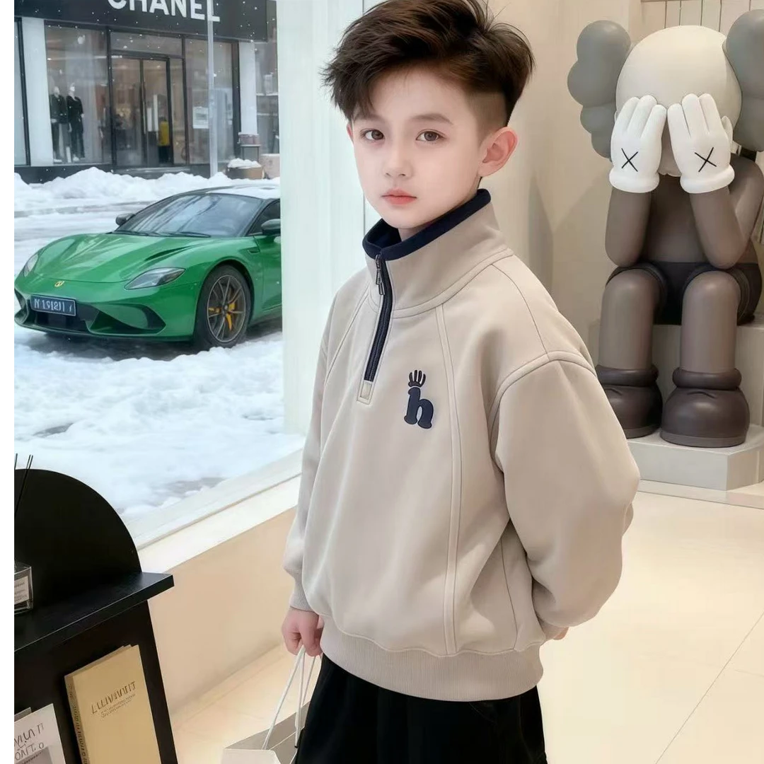 WY-25165 儿童洋气时尚卫衣加厚 保暖 加绒 宽松 高品质