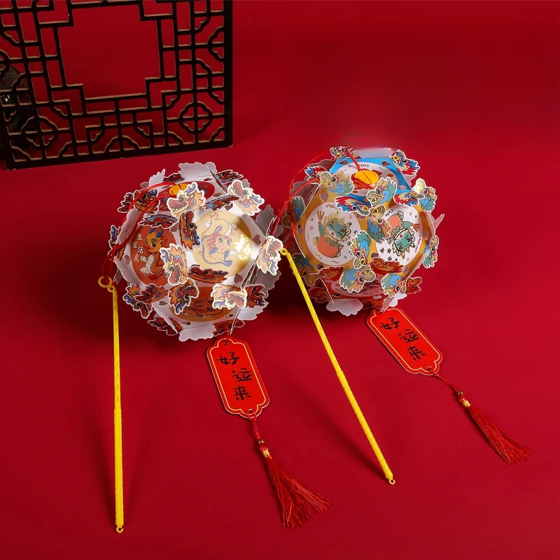 【PVC  拍1发2】绣球灯笼灯笼手提花灯PVC发光小灯笼儿童手工