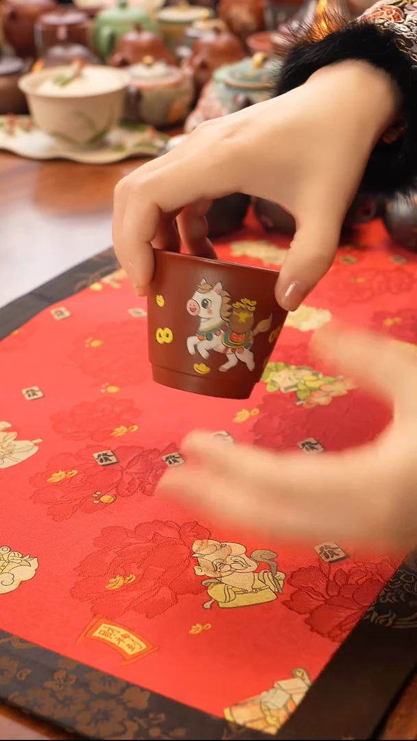 茶壶紫砂朱泥马杯