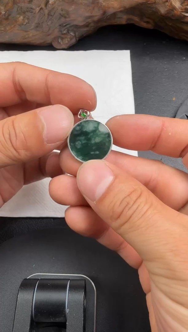 吊坠(不含链)18K金镶嵌翡翠翡翠饰品-82