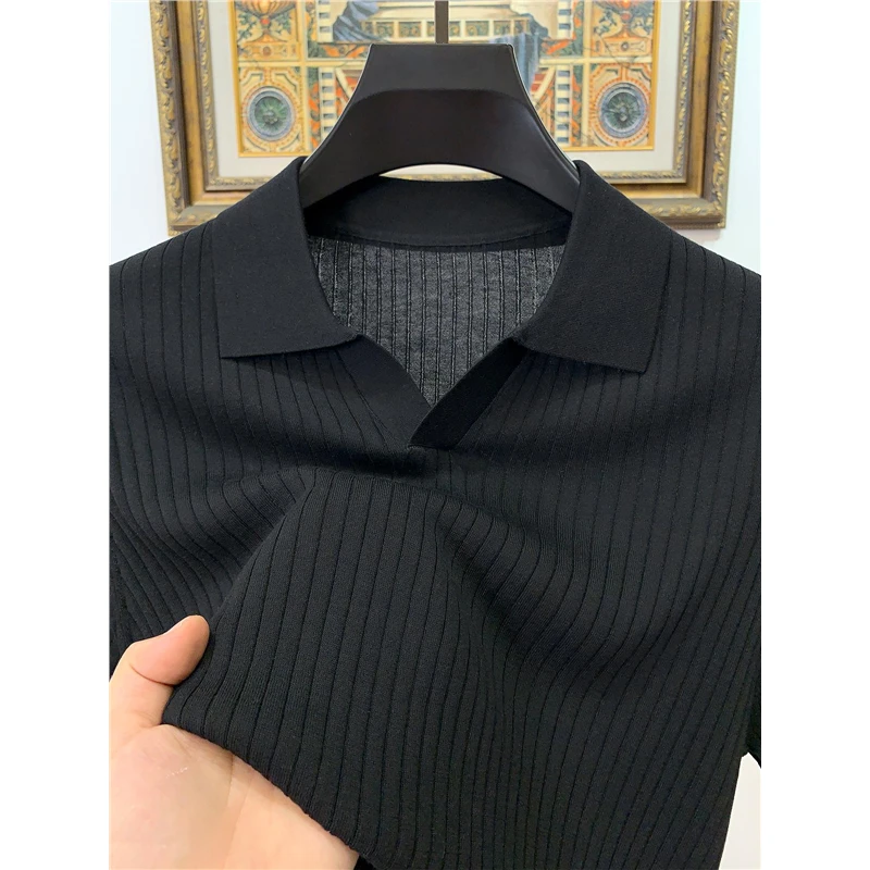 2-300斤大码百搭夏季翻领短袖t恤男士商务休闲纯色POLO衫休闲上衣