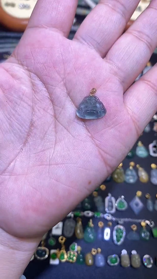 【闪购商品】翡翠吊坠(不含链)18K金镶嵌1