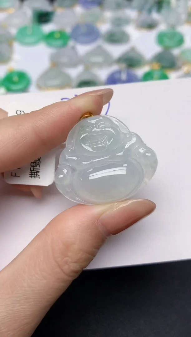 颈饰18K金镶嵌翡翠天然缅甸A货翡翠百元以上9元证书费自理