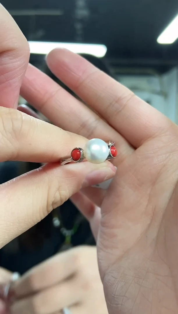 【闪购商品】淡水珍珠戒指未镶嵌多样性发其一颜色微差