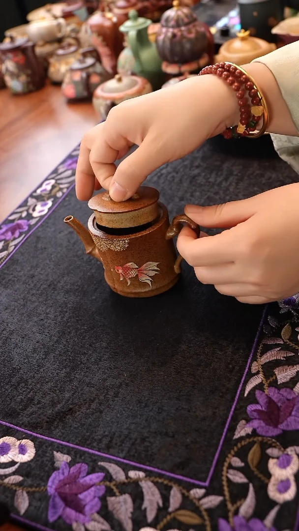茶壶紫砂柴烧竹节汉瓦