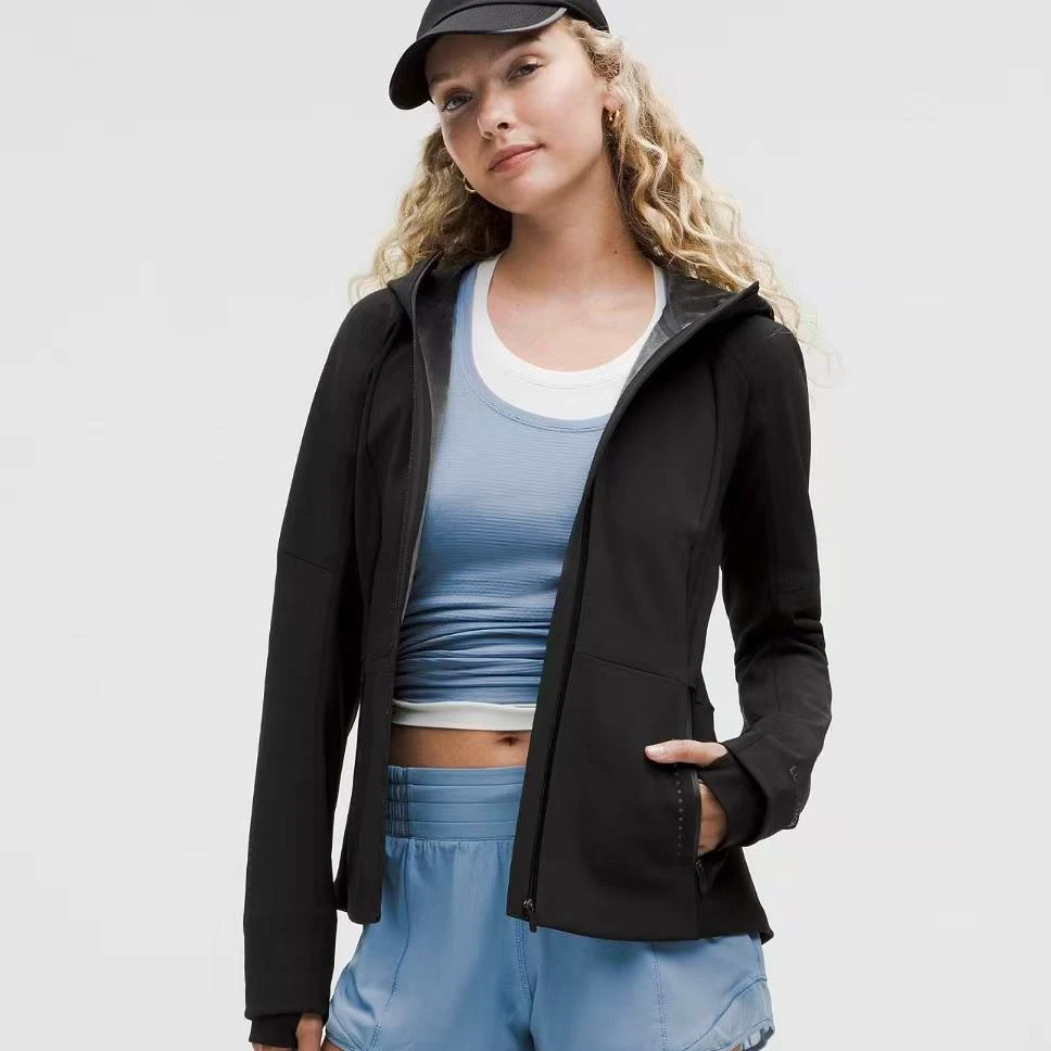 lululemon Cross Chill Jacket连帽细绒防雨修身运动夹克