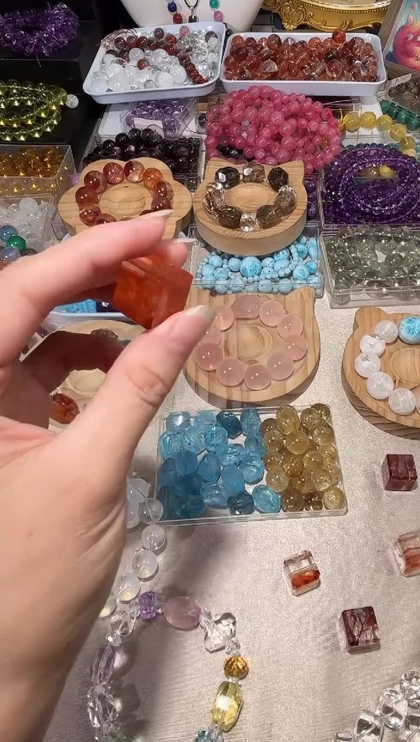 水晶手串未镶嵌N****eG05胶花方糖宽卡15单颗拍2