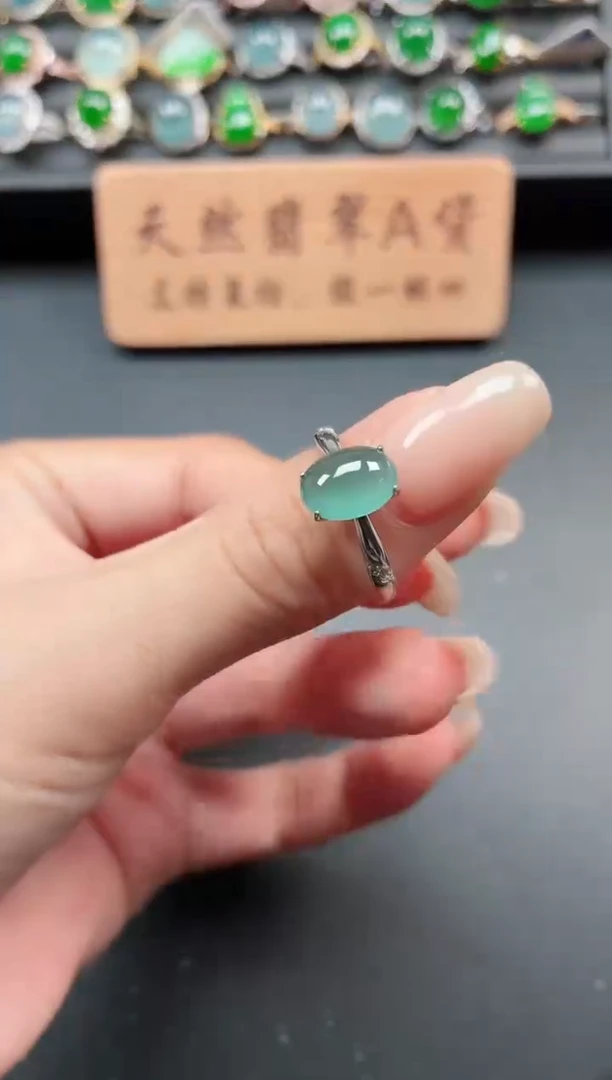 银S925镶嵌戒指翡翠111
