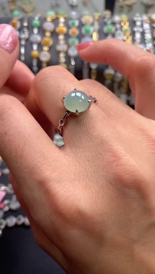 【闪购商品】翡翠戒指银S925镶嵌1111111111     1