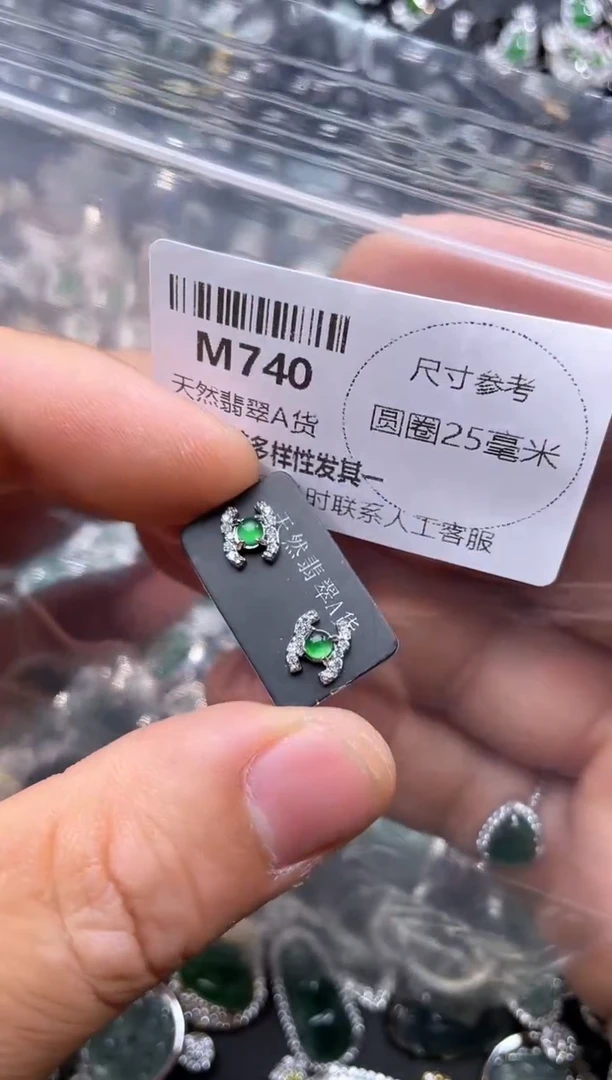 【闪购商品】翡翠颈饰未镶嵌M740耳钉