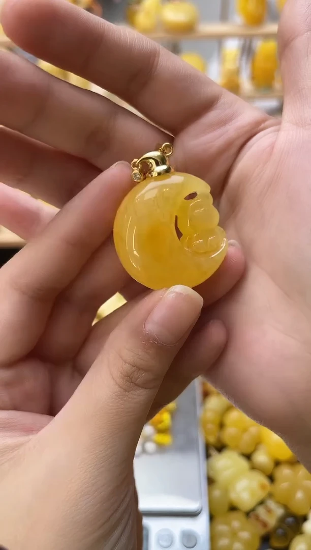 琥珀银S925镶嵌珠宝奇石039琥珀蜜蜡微瑕