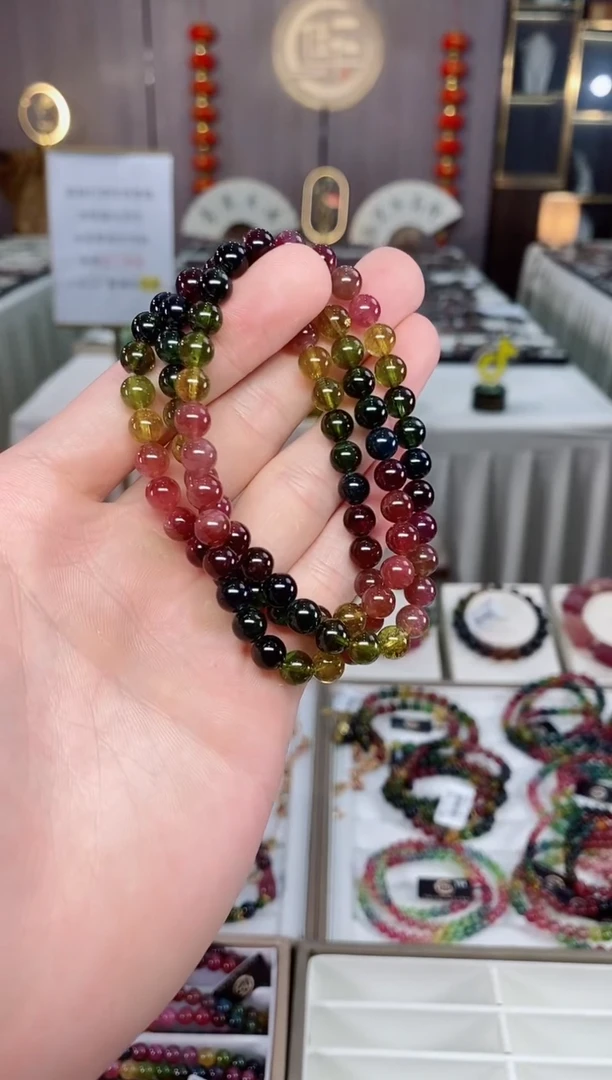 三圈手串6mm+未镶嵌碧玺（多样性发一条）xion