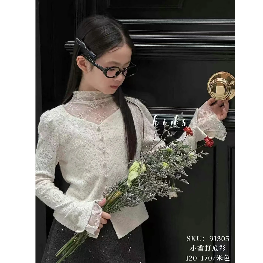 【haobaby】蕾丝小香风打底小衫1305