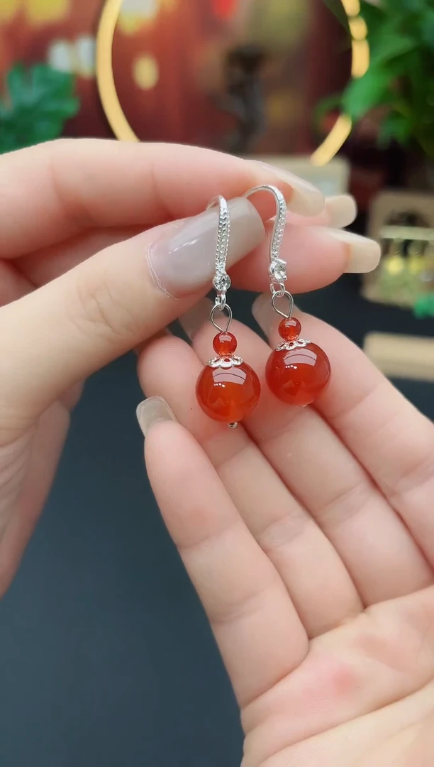 玛瑙/玉髓耳饰未镶嵌408000