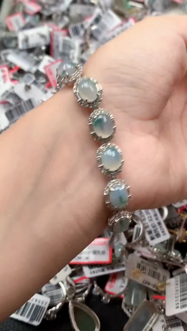 银S925镶嵌戒指翡翠天然A货缅甸翡翠