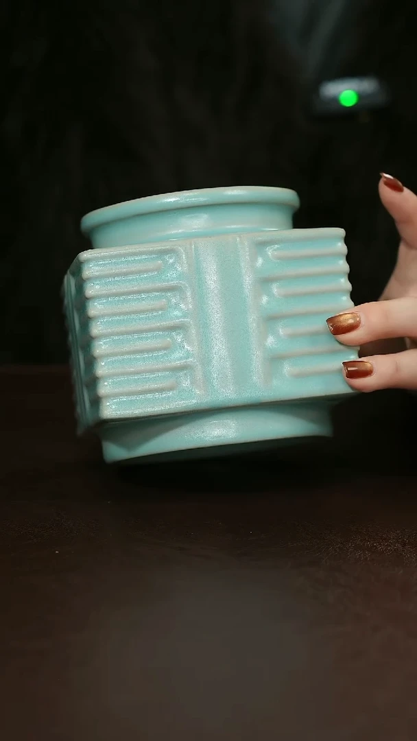 摆件瓷汝宋汝瓷原矿原釉 笔筒