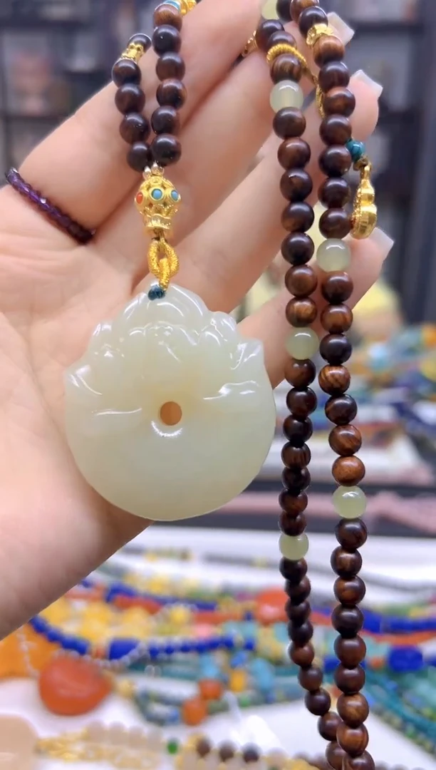 和田玉未镶嵌毛衣链M631