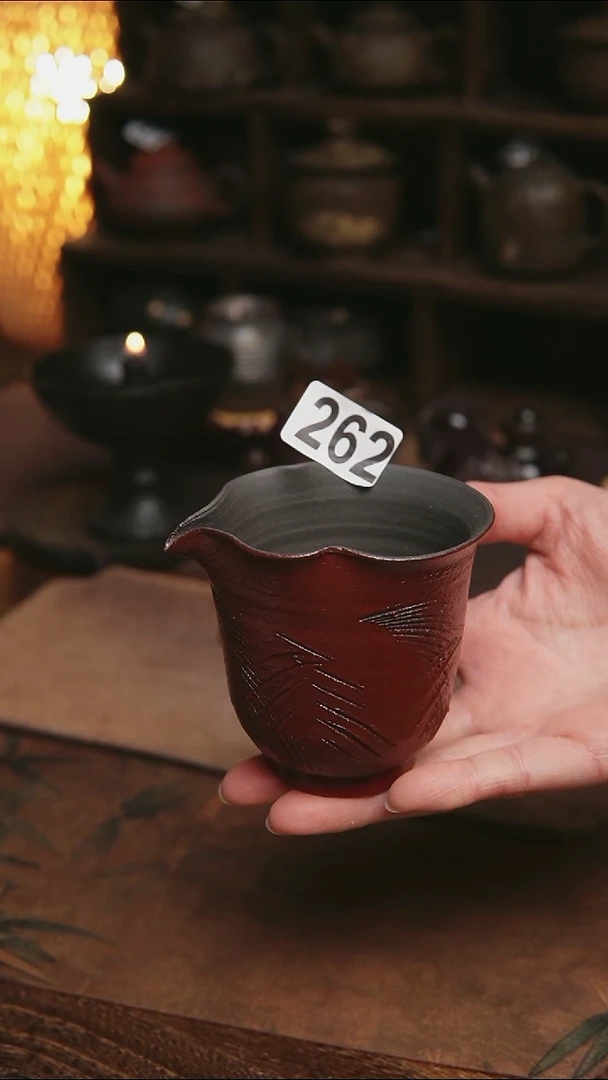 262号紫砂全手红色公道130毫升