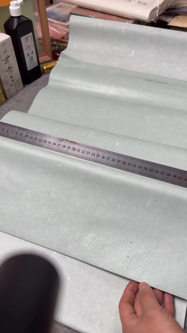 45*180cm鸭蛋清半生熟珠光蜡染纸50张