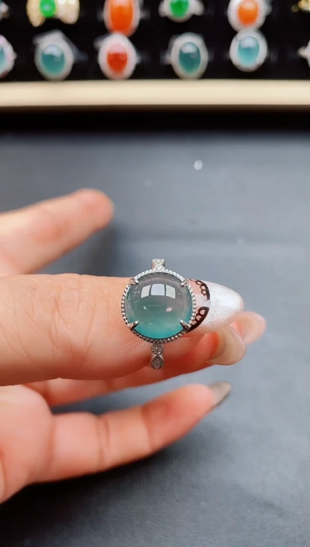 翡翠戒指银S925镶嵌5080550