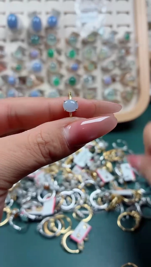 银S925镶嵌戒指翡翠.