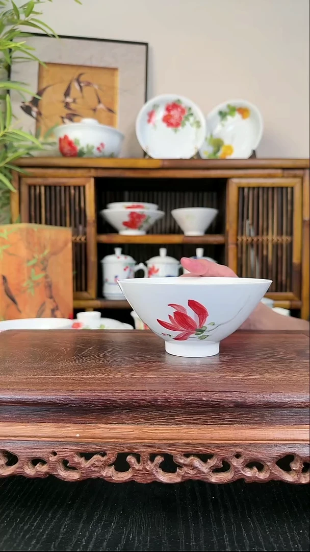 陶瓷微瑕手绘兰花米饭碗