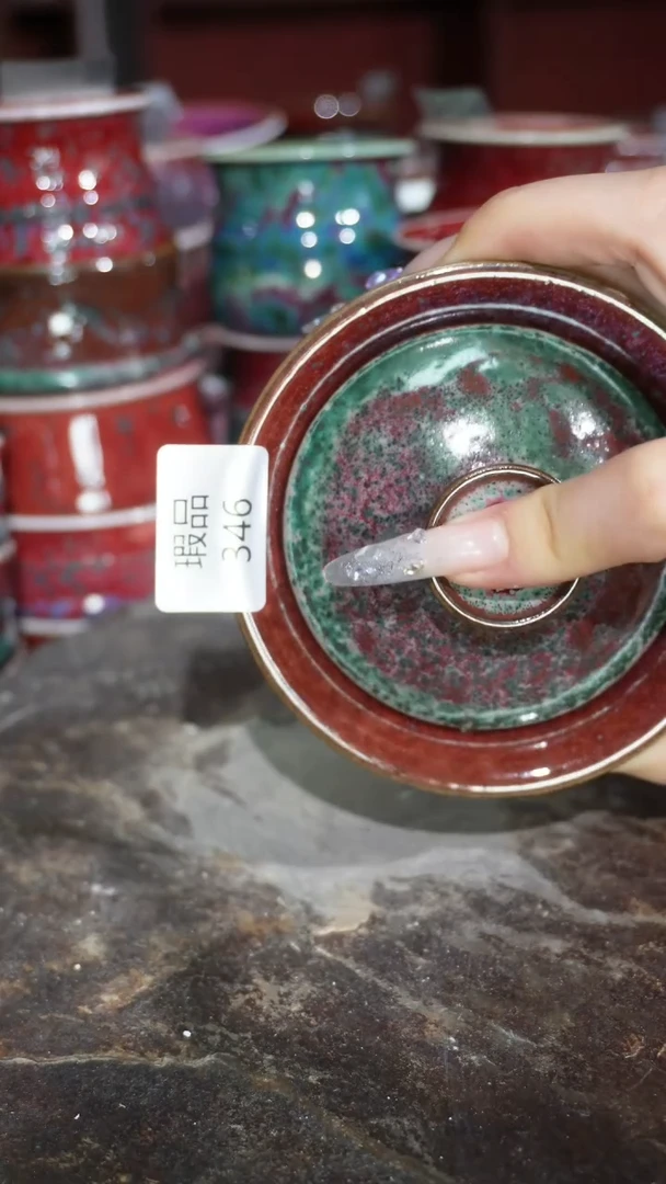 摆件陶精品窑变钧瓷茶器