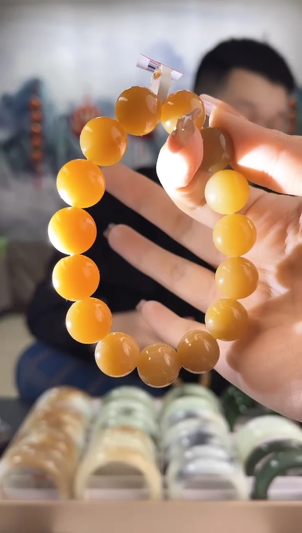 【闪购商品】和田玉手串未镶嵌14mm左右糖料仅一条