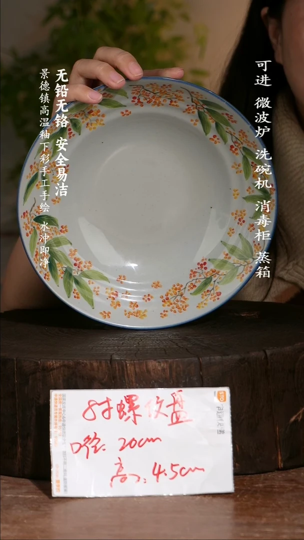 碗陶瓷景德镇高温瓷釉下彩手绘陶瓷
