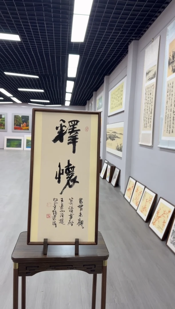 书法释怀---赵建民老师35*70进口实木画框