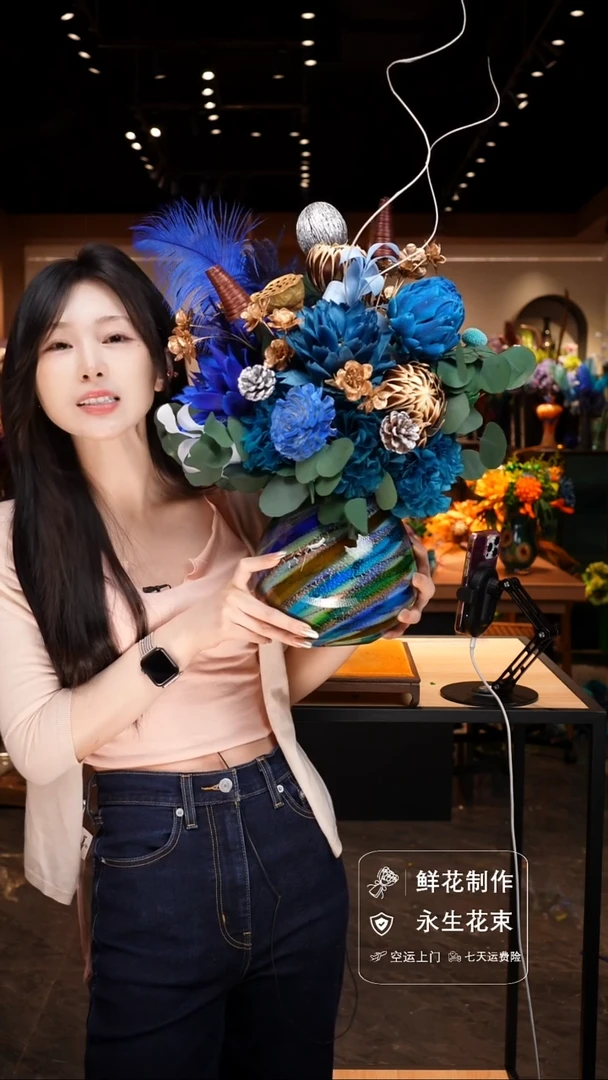琉璃手工艺品手工花器花束空运包邮送货上门-以图片为准