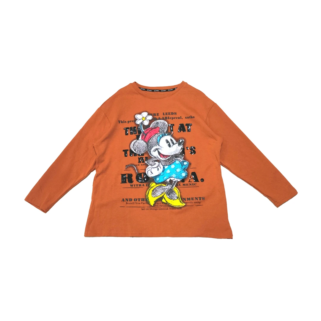 2024秋季新款休闲时尚百搭卡通印花长袖T恤5927