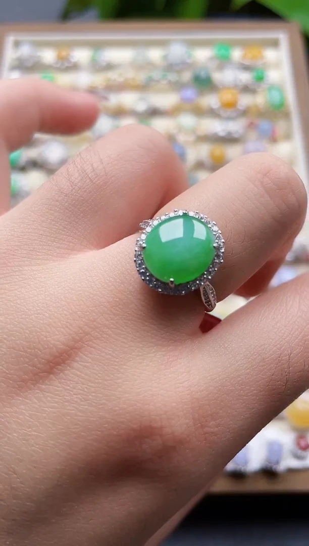 银S925镶嵌戒指翡翠138