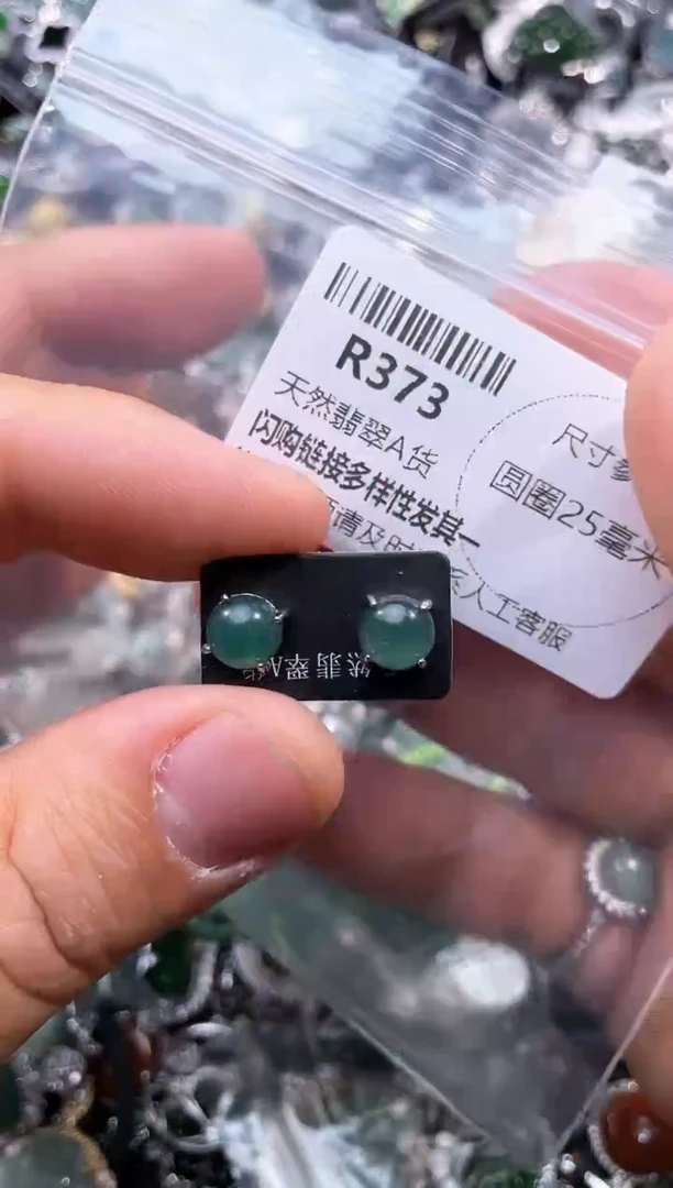 【闪购商品】翡翠颈饰未镶嵌R373耳钉